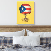 Puerto Ricaanse Vlaggenboom van het Leven Canvas Afdruk (Insitu (Slaapkamer))