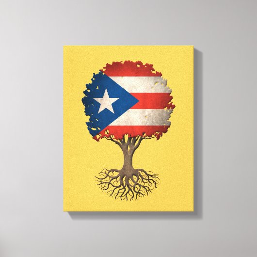 Puerto Ricaanse Vlaggenboom van het Leven Canvas Afdruk (Voorkant)