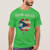 Puerto Rican Boricua Irish Shamrock Flag Day T-shirt (Voorkant)