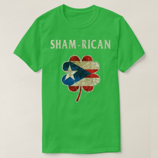 Puerto Rican Boricua Irish Shamrock Flag St Patric T-shirt (Design voorkant)