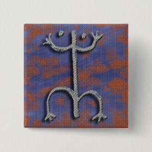 Puerto Rican coqui petroglyph-toets Vierkante Button 5,1 Cm