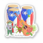Puerto Rican Cultural - Custom-Cut Vinyl Sticker  (Voorkant)
