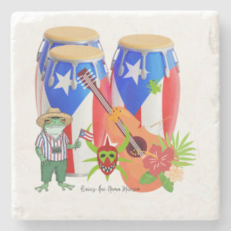 Puerto Rican Cultural Home Decor - Stone Coaster Stenen Onderzetter