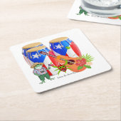 Puerto Rican Cultural Party Decor - Paper Coaster Kartonnen Onderzetters (Schuin)