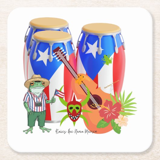 Puerto Rican Cultural Party Decor - Paper Coaster Kartonnen Onderzetters (Voorkant)