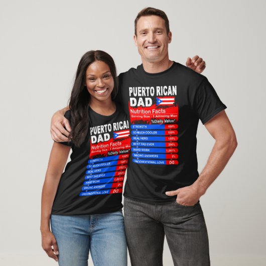 Puerto Rican Dad Nutrition Facts Serving Size T -  T-shirt (Unisex)
