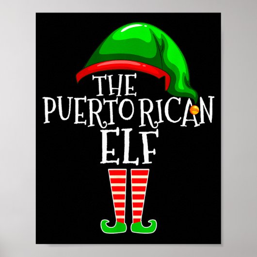 Puerto Rican Elf Family Matching Group Christmas G Poster (Voorkant)