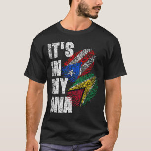 Puerto Rican en Guyanese Mix DNA Flag Heritage T-shirt