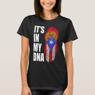 Puerto Rican en Kirgizstani Mix da Heritage Flag T-shirt