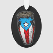 Puerto Rican Flag Conga Drum T-Shirt Ornament (achterkant)
