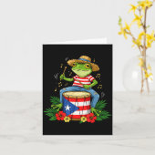 Puerto Rican Flag Coqui Frog Puerto Rico Hispanic  Kaart (Gele Bloem)