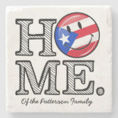 Puerto Rican Flag House Warmer Stenen Onderzetter (Voorkant)