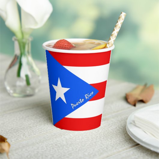Puerto Rican Flag paper cups, Puerto Rico party Papieren Bekers (Insitu)