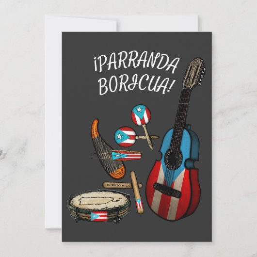 Puerto Rican Flag Parranda Boricua Feestdagenkaart (Voorkant)