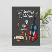 Puerto Rican Flag Parranda Boricua Feestdagenkaart (Staand voorkant)