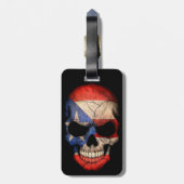Puerto Rican Flag Skull op Black Bagagelabel (Achterkant verticaal)