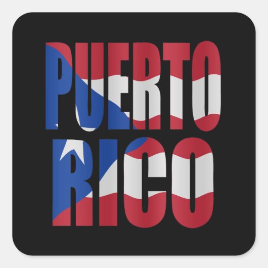 Puerto Rican flag Vierkante Sticker (Voorkant)