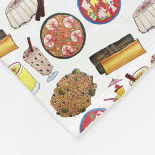 Puerto Rican Food Cuisine Love Puerto Rico Foodie Fleece Deken