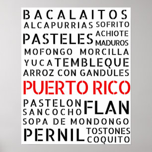 Puerto Rican Food Poster