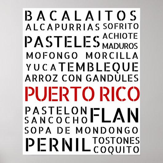 Puerto Rican Food Poster (Voorkant)