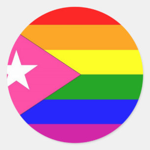 Puerto Rican Gay Pride Flag Ronde Sticker