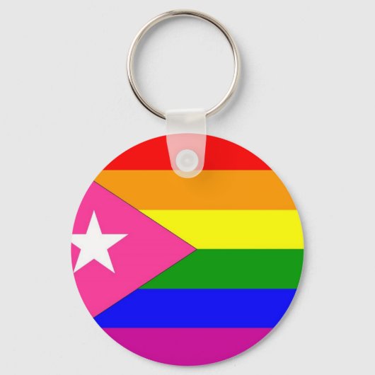 Puerto Rican Gay Pride Flag Sleutelhanger (Voorkant)