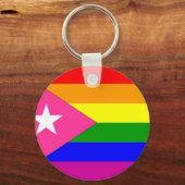 Puerto Rican Gay Pride Flag Sleutelhanger (Voorkant)