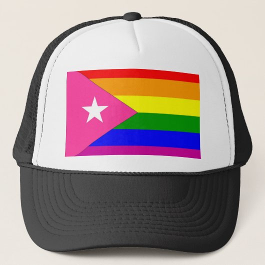 Puerto Rican Gay Pride Flag Trucker Pet (Voorkant)