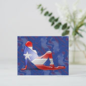 Puerto Rican Girl Silhouette Flag Briefkaart (Staand voorkant)