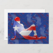 Puerto Rican Girl Silhouette Flag Briefkaart (Voorkant / Achterkant)