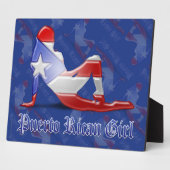 Puerto Rican Girl Silhouette Flag Fotoplaat (Zijkant)