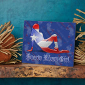 Puerto Rican Girl Silhouette Flag Fotoplaat (Zijkant)