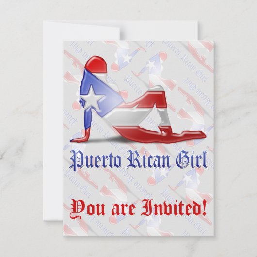 Puerto Rican Girl Silhouette Flag Kaart (Voorkant)