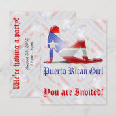 Puerto Rican Girl Silhouette Flag Kaart (Voorkant / Achterkant)
