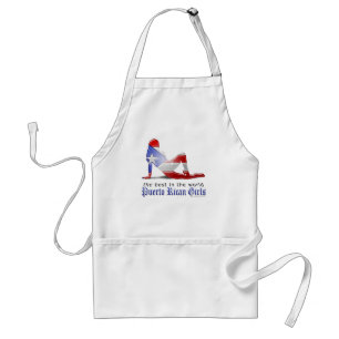 Puerto Rican Girl Silhouette Flag Standaard Schort