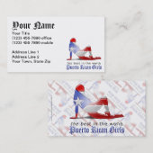 Puerto Rican Girl Silhouette Flag Visitekaartje (Voorkant / Achterkant)