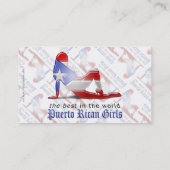 Puerto Rican Girl Silhouette Flag Visitekaartje (Achterkant)