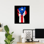 Puerto Rican Hand Puerto Rican Fist Poster (Thuiskantoor)