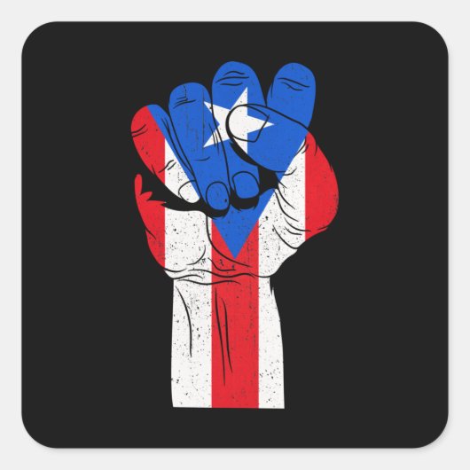 Puerto Rican Hand Puerto Rican Fist Vierkante Sticker (Voorkant)
