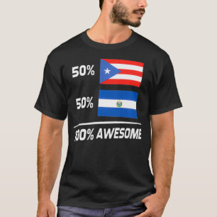 Puerto Rican Salvadorian Flag Puerto Rico El Salva T-shirt