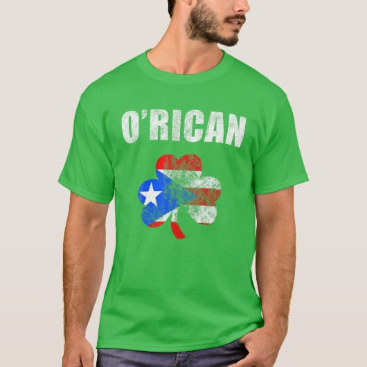 Puerto Rican St. Patrick's Day Shirt O'Rican Shamr (Voorkant)