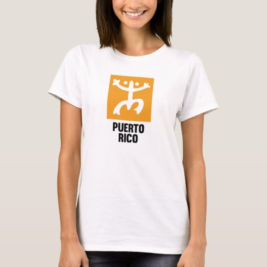 Puerto Rican Taino Coquí symbool White T-Shirt (Voorkant)