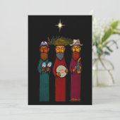 Puerto Rican Three Kings with Musical Parranda Feestdagenkaart (Staand voorkant)