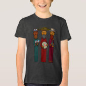 Puerto Rican Three Kings with Musical Parranda Tri-Blend Shirt (Voorkant)