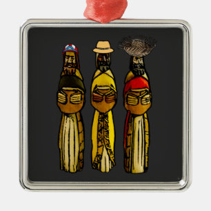Puerto Rican Three Wise Mannen Metalen Ornament