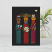 Puerto Rican Three Wise Men – Parranda Feestdagenkaart (Staand voorkant)