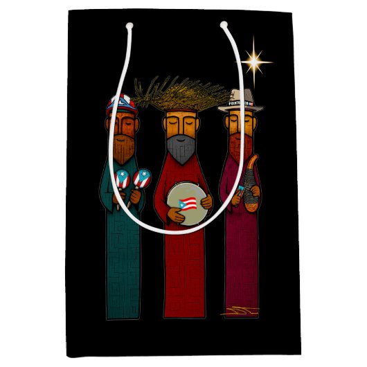 Puerto Rican Three Wise Men – Parranda Medium Cadeauzakje (Voorkant)