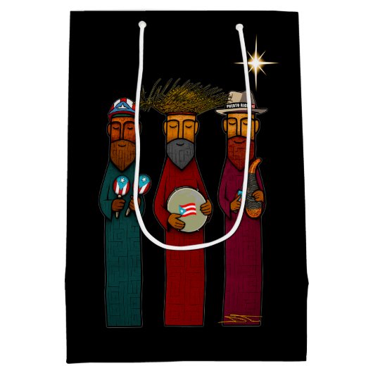 Puerto Rican Three Wise Men – Parranda Medium Cadeauzakje (Achterkant)
