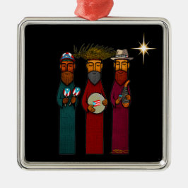Puerto Rican Three Wise Men – Parranda Metalen Ornament