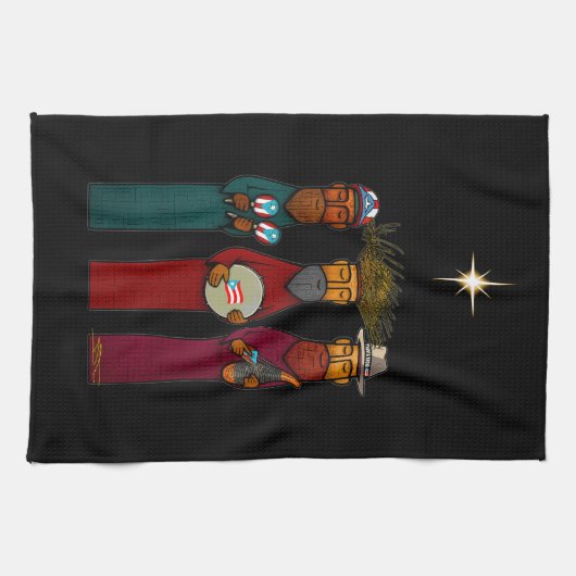 Puerto Rican Three Wise Men – Parranda Theedoek (Horizontaal)